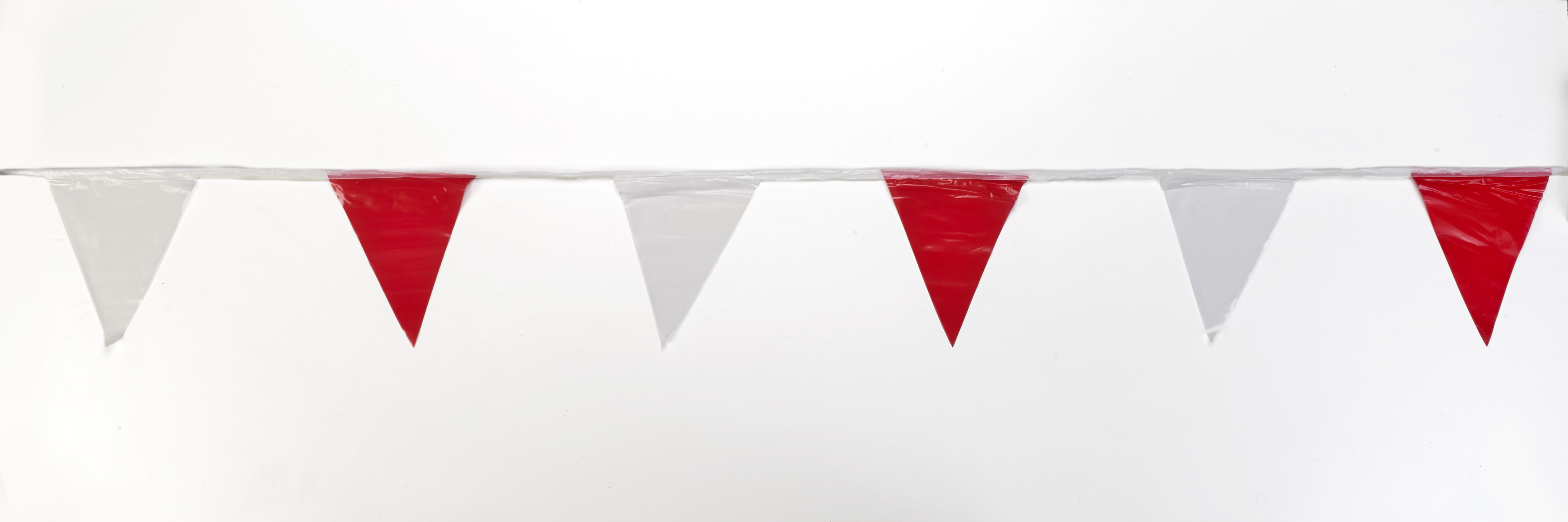 Pennant Banner Flags, 60 ft., Red/White (Pack of 10)