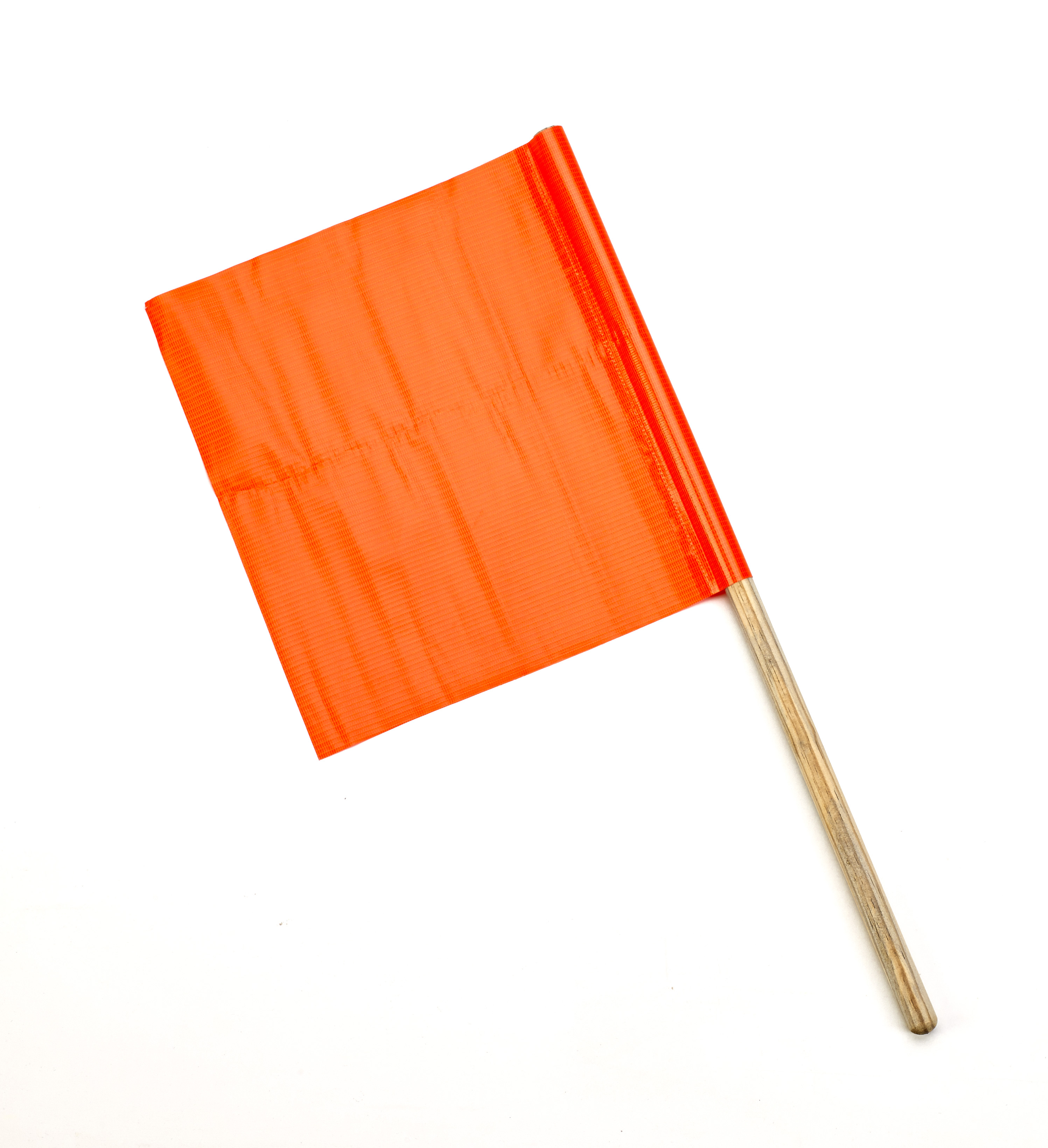 Vinyl Highway Safety Flags, Reinforced 3ply, 12 in. x12 in. x 24 in. staff(pack of 10)