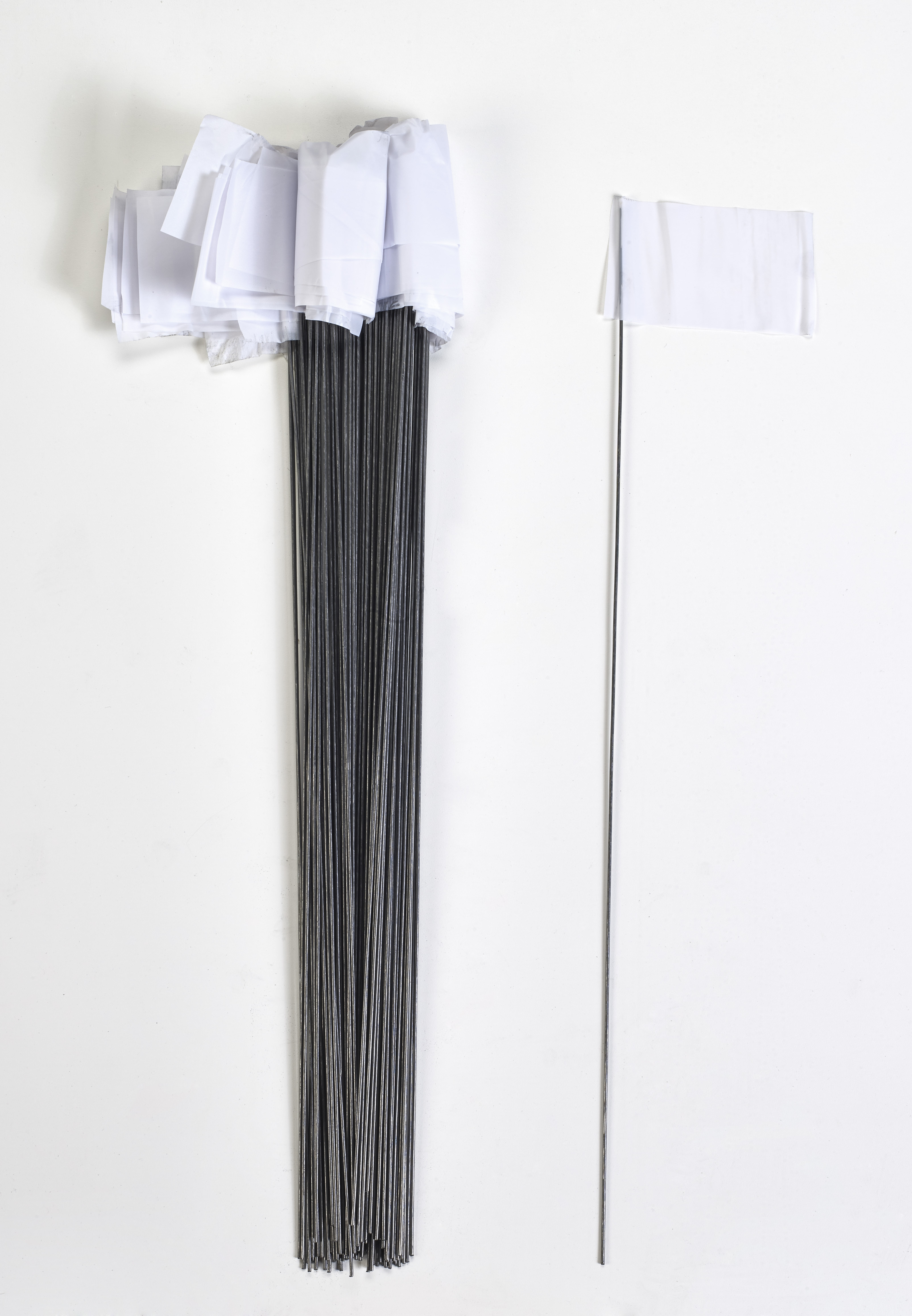 Wire Marking Flags, 2.5"x 3.5"x 21", White (Pack of 1000)