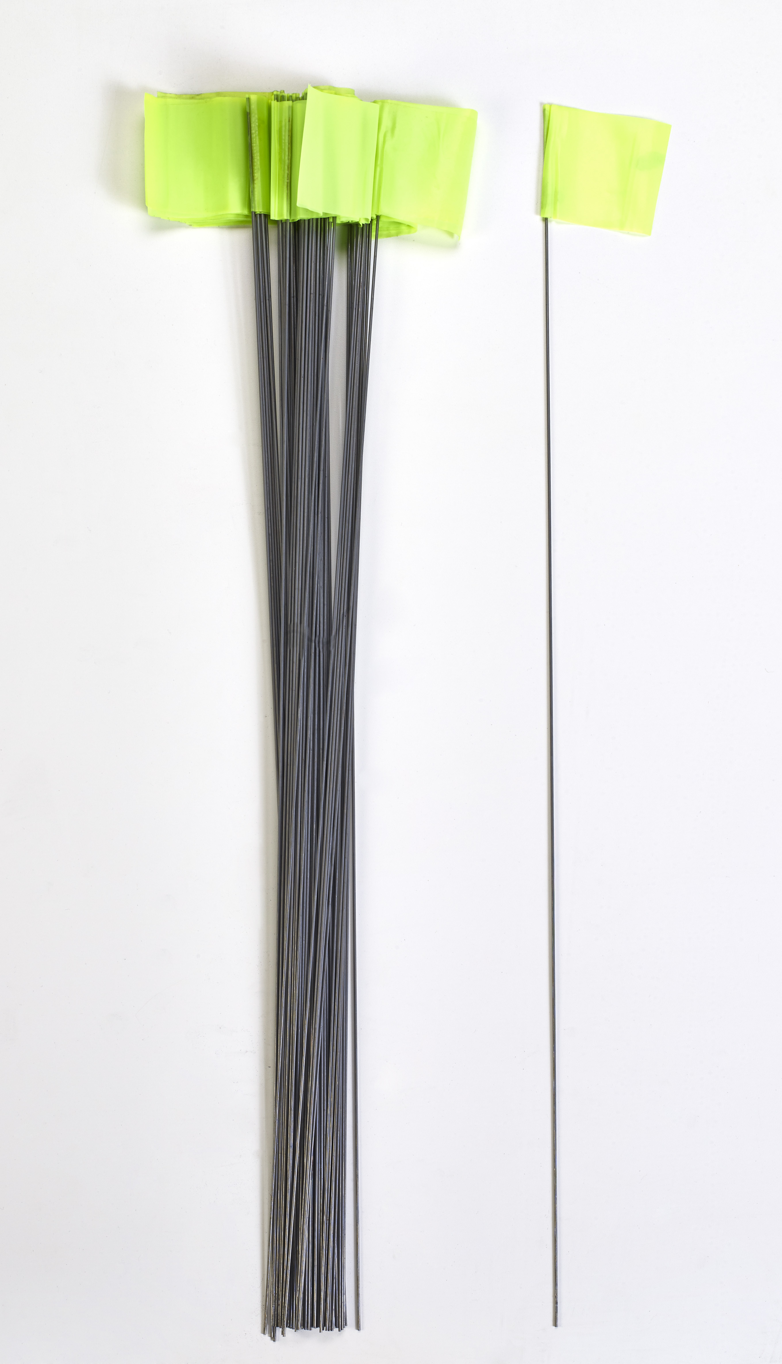 Wire Marking Flags, 2.5"x 3.5"x 30", Glow Lime (Pack of 1000)