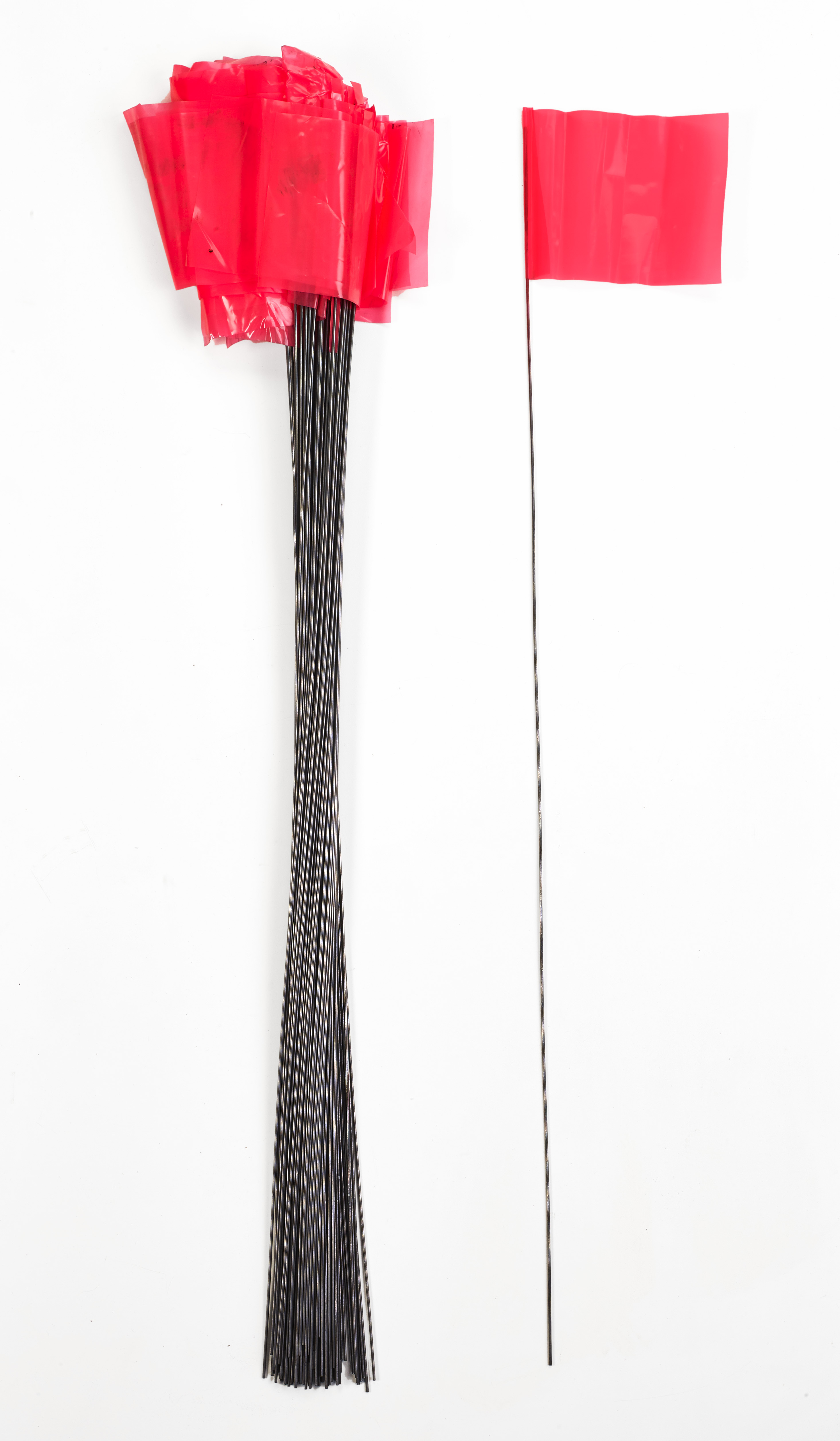 Wire Marking Flags, 4"x 5"x 30", Glow Pink (Pack of 1000)