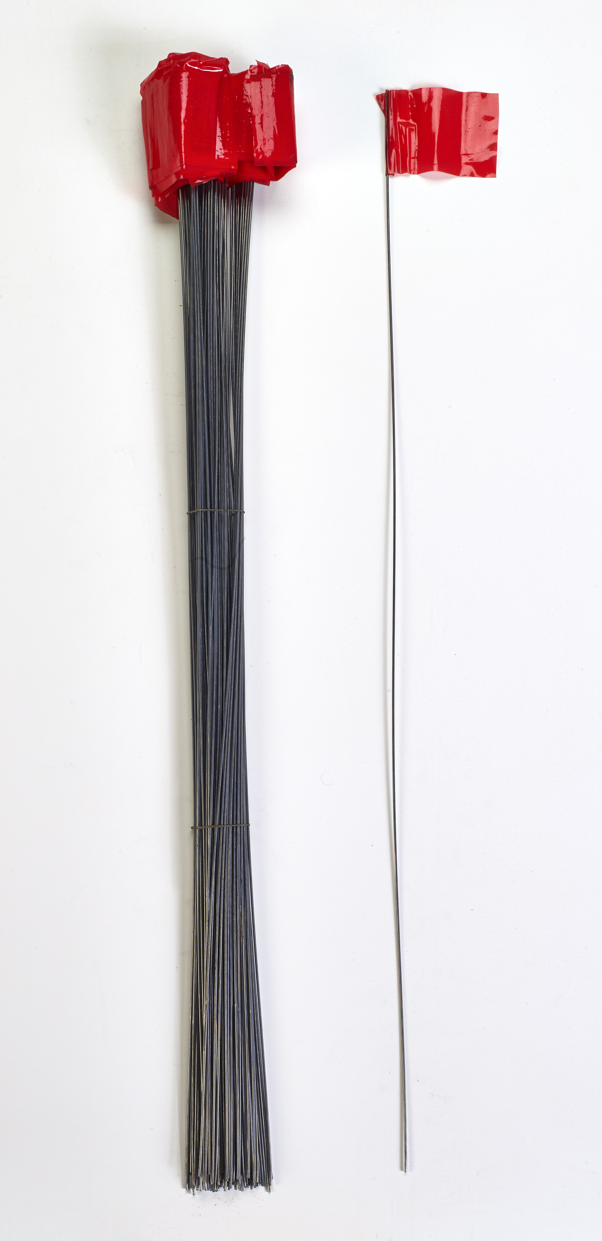 Wire Marking Flags, 2.5"x 3.5"x 30", Red (Pack of 1000)