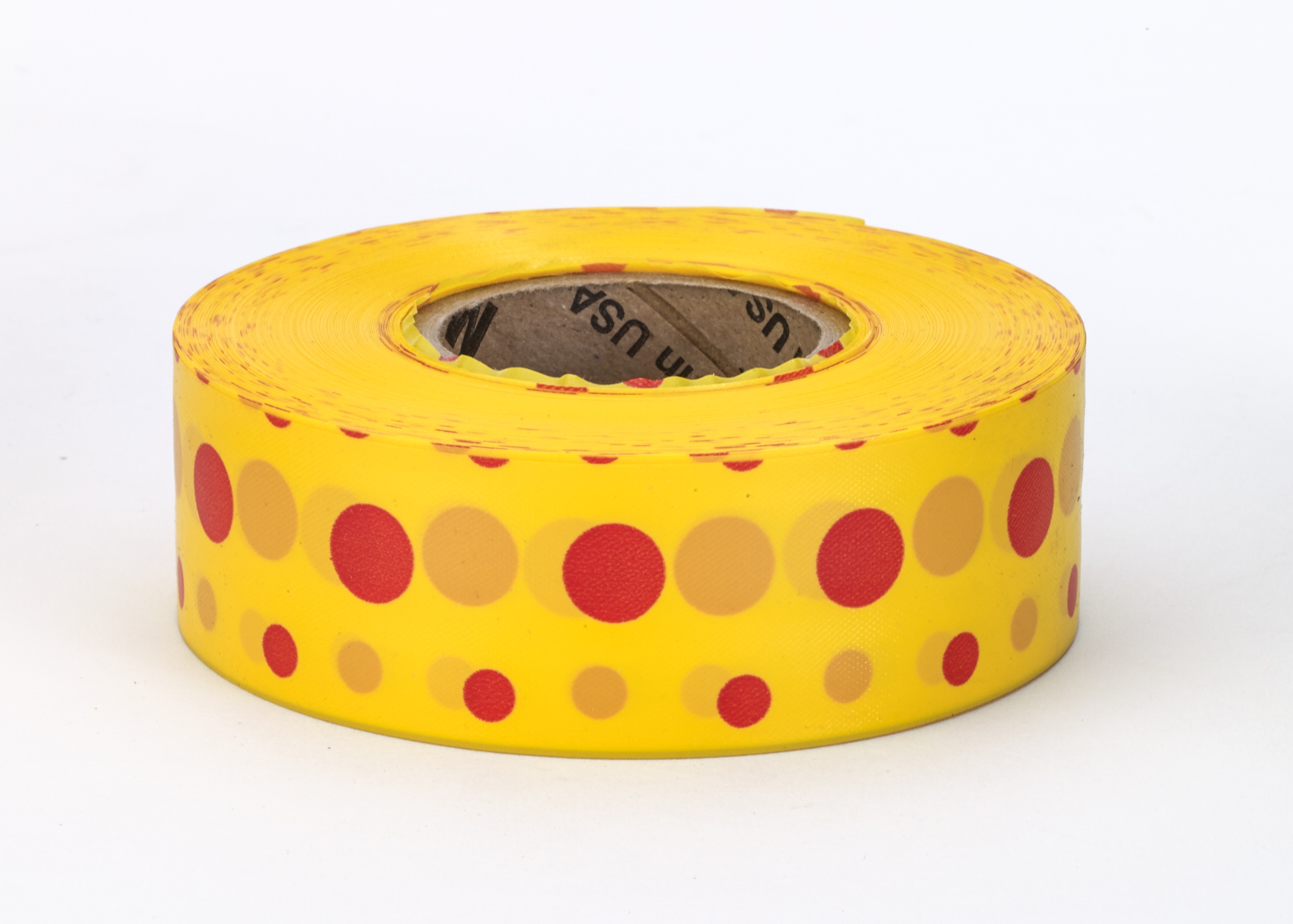 Flagging Tape Ultra Standard, 13/16" x 100 YDS, Yellow and Red Dot