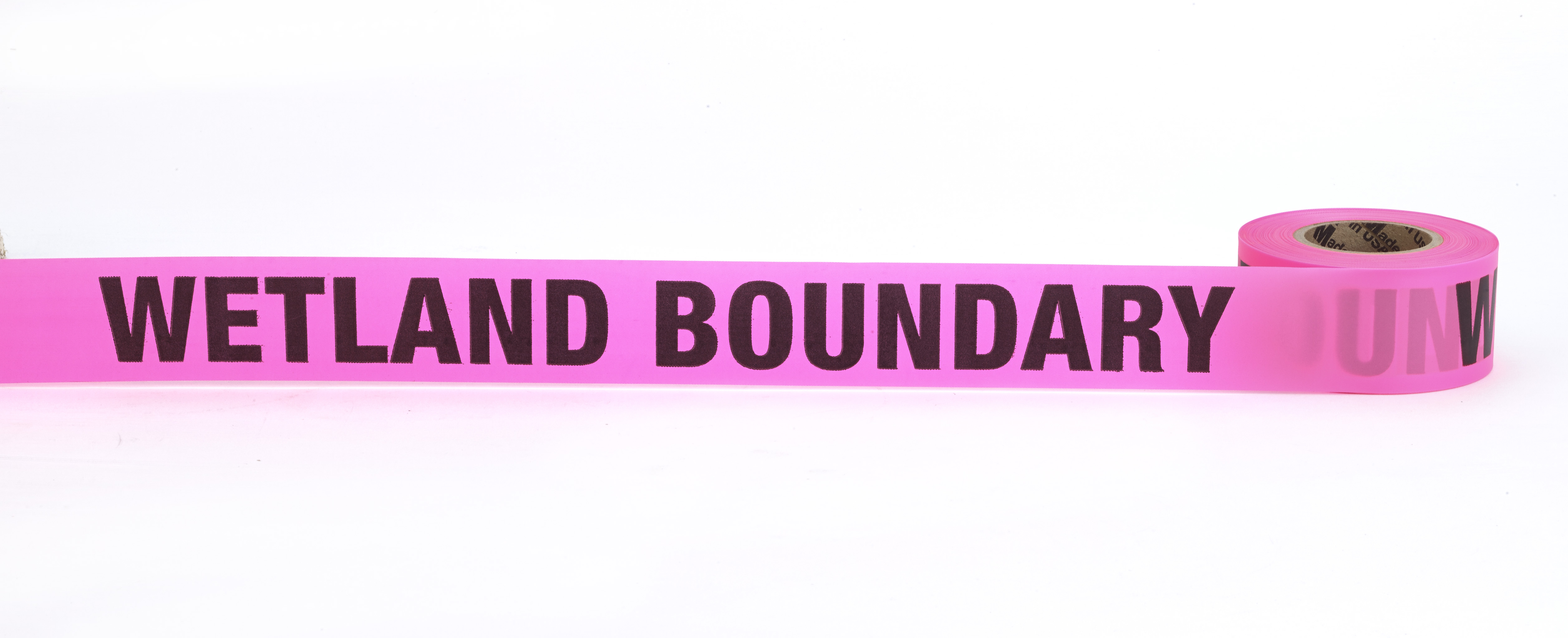 Flagging Tape Printed "Wetland Boundary", 11/2" x 50 YDS, Glow Pink