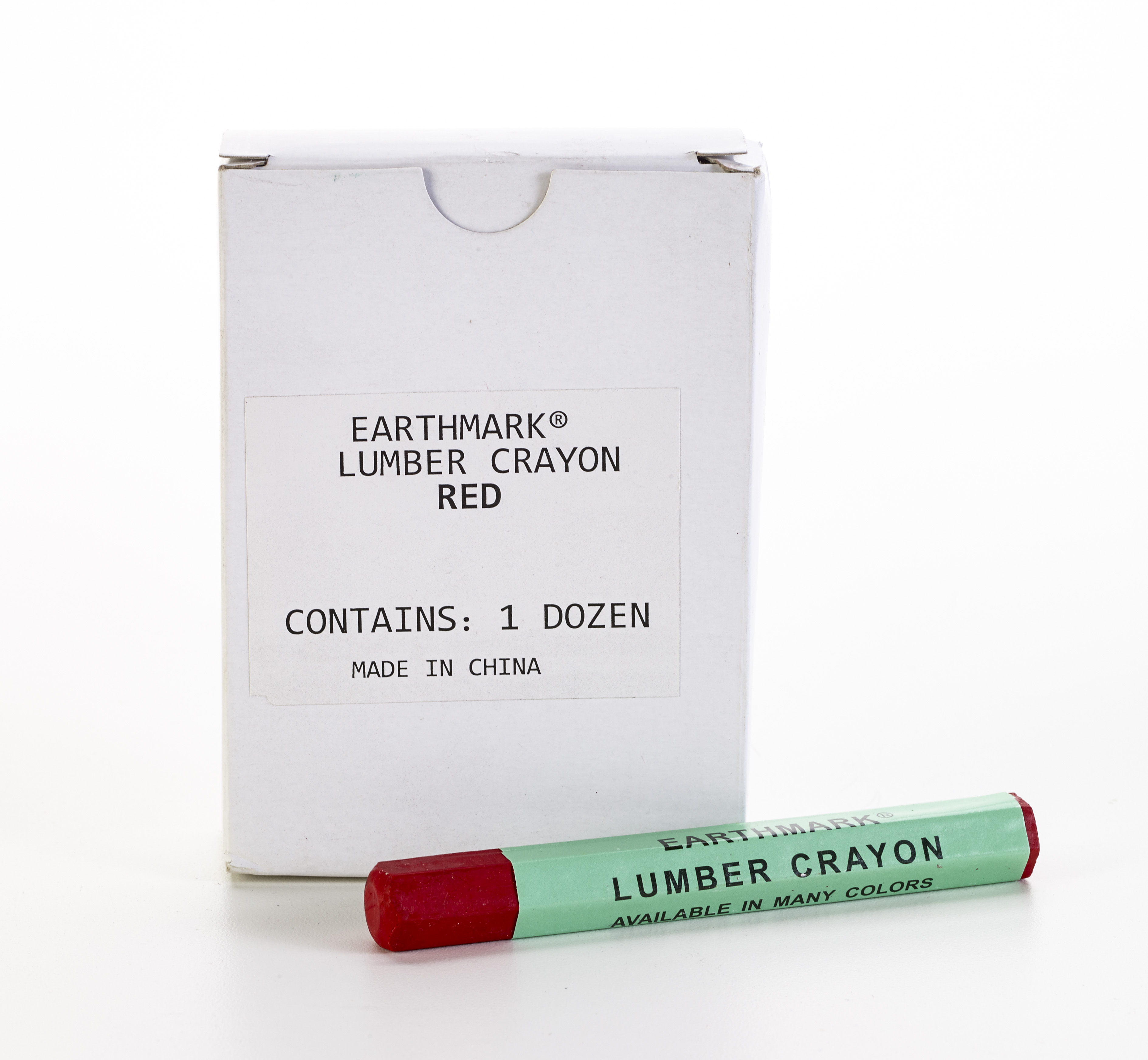 Lumber Marking Crayons, Water Resistant, 4 1/2" x 1/2", Red (Pack of 12)