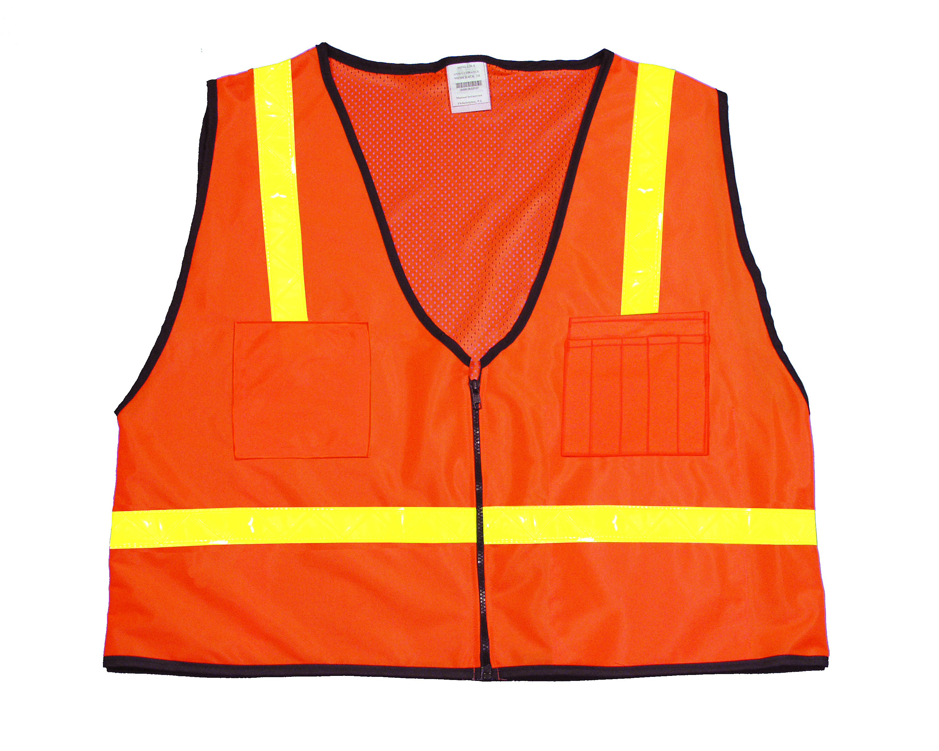 High Visibility Polyester Mesh Back ANSI Class 1 Surveyor Safety Vest ...