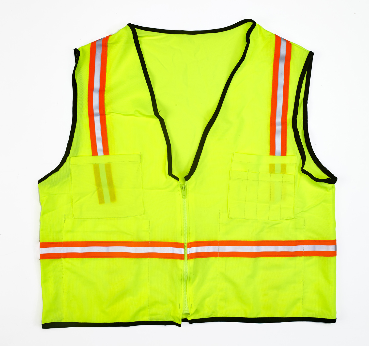 High Visibility Polyester 112OSO Solid Surveyor Safety Vest with Pockets, 2XLarge, Lime
