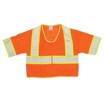 16493, ANSI Orange Mesh Class 3 Vest, MutualIndustries