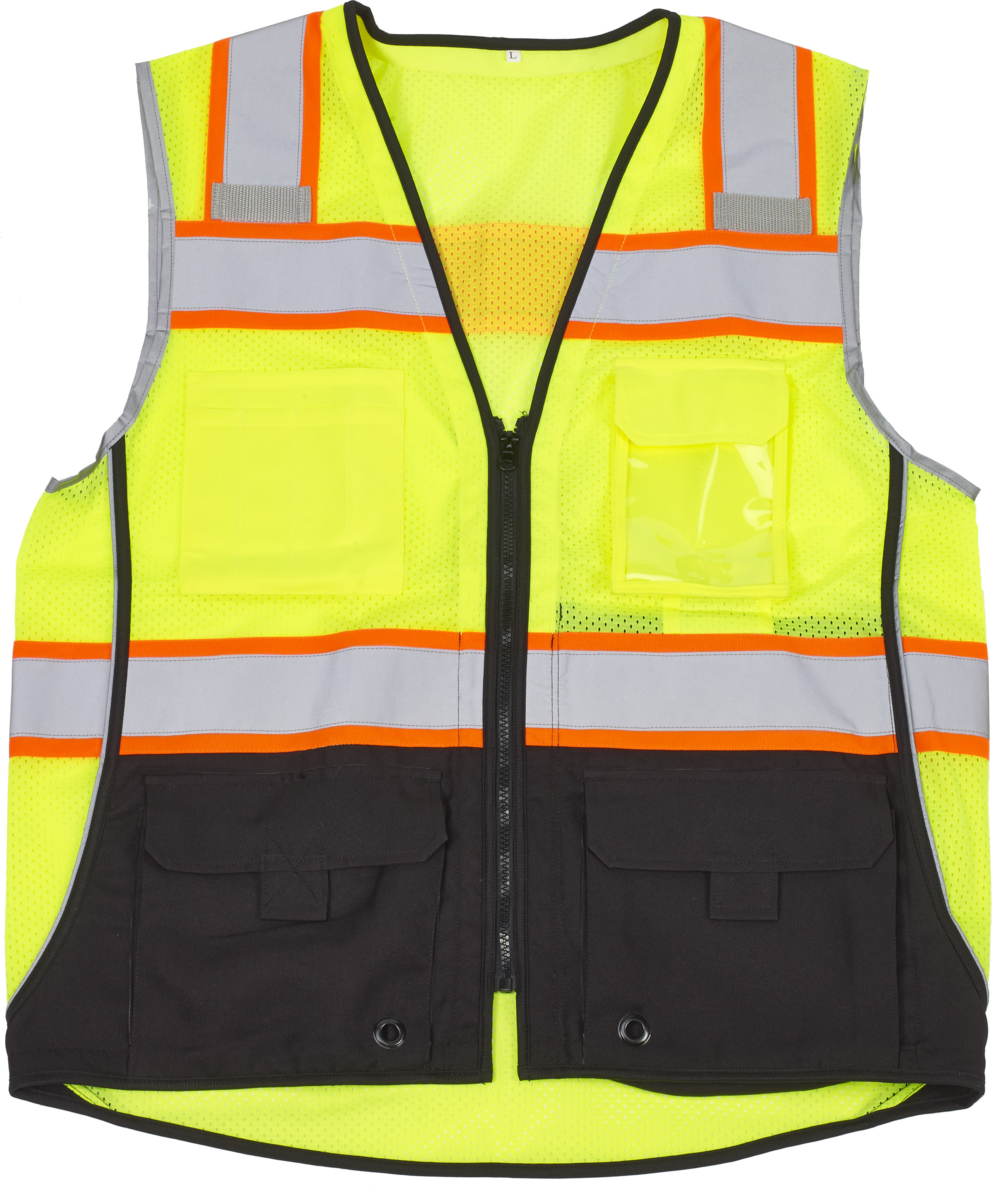 16515-138, ANSI CLass 2 Premium Lime/Black Safety Vest, MutualIndustries