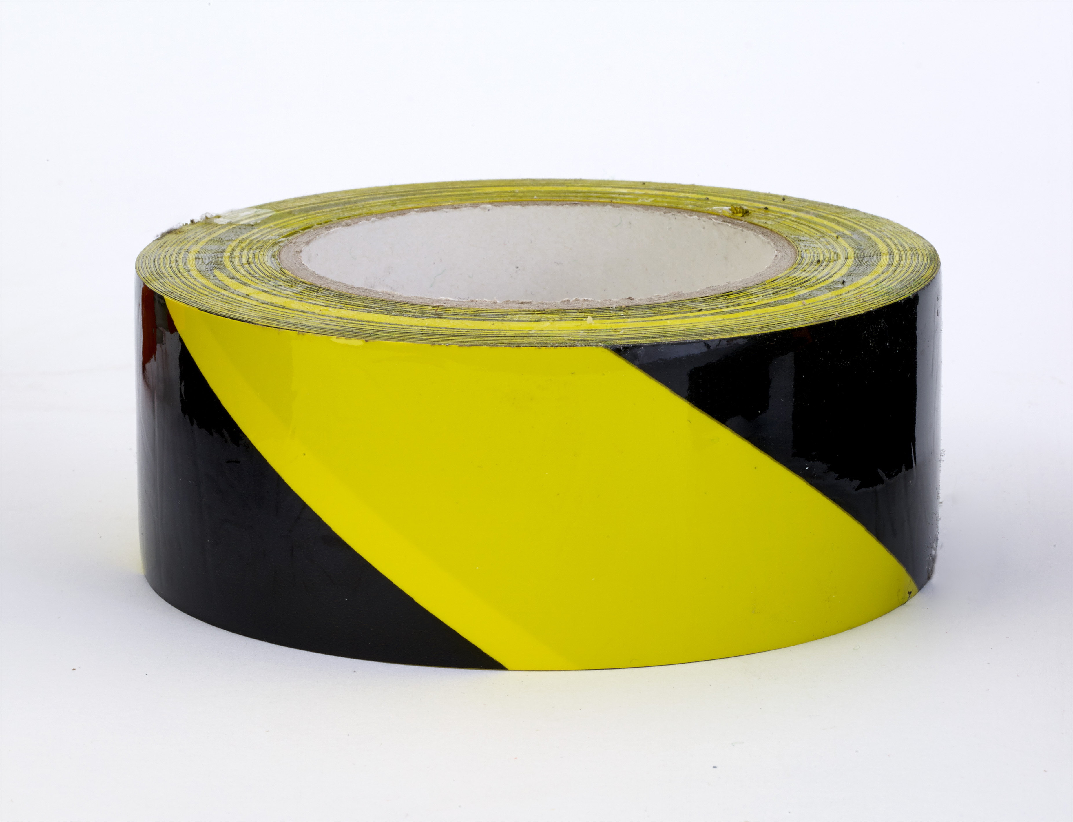 PVC Vinyl Hazard Stripe Tape, 7 mil, 2" x 18 yd., Yellow/Black Stripe