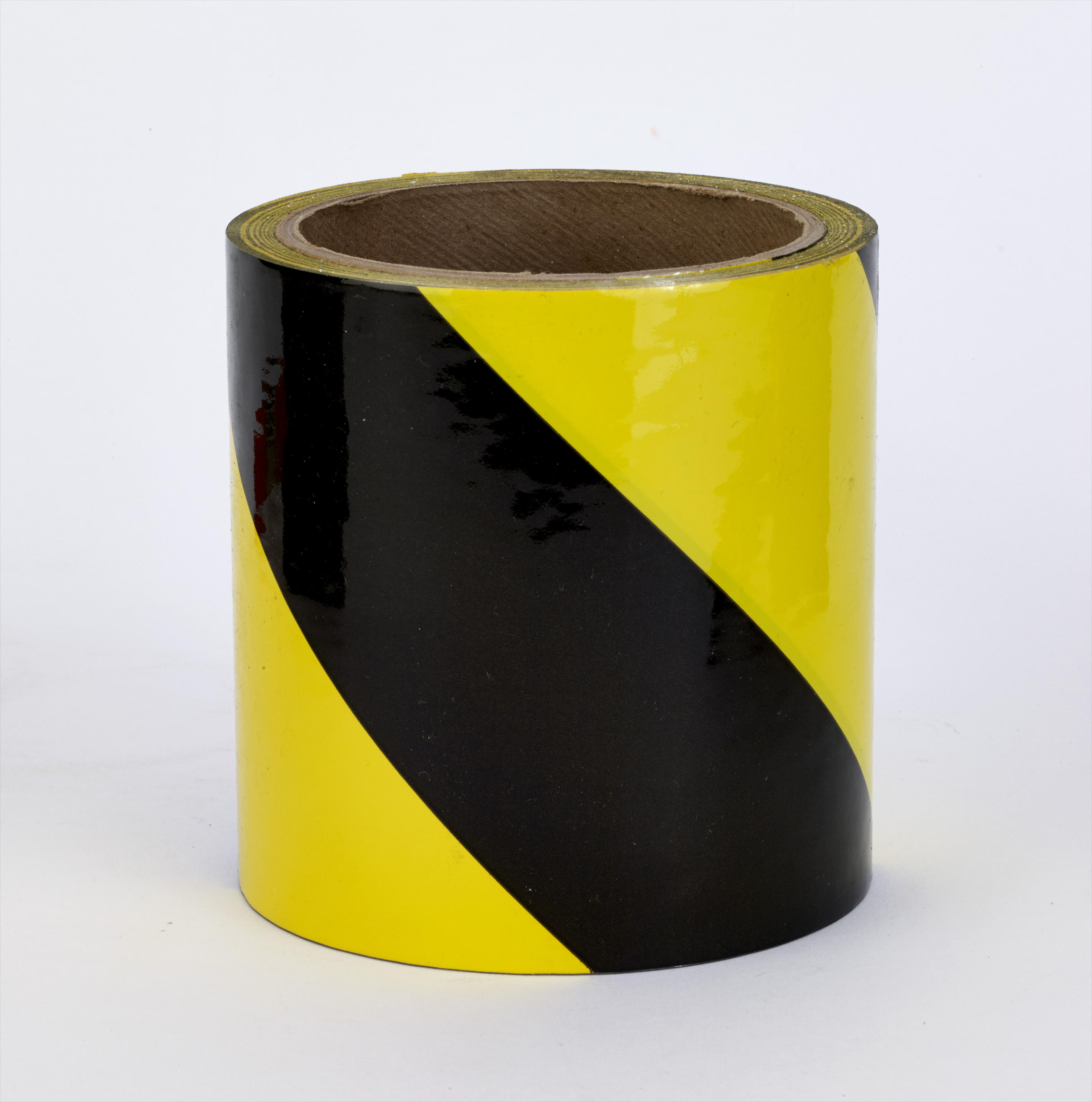 PVC Vinyl Hazard Stripe Tape, 7 mil, 3" x 18 yd., Yellow/Black Stripe