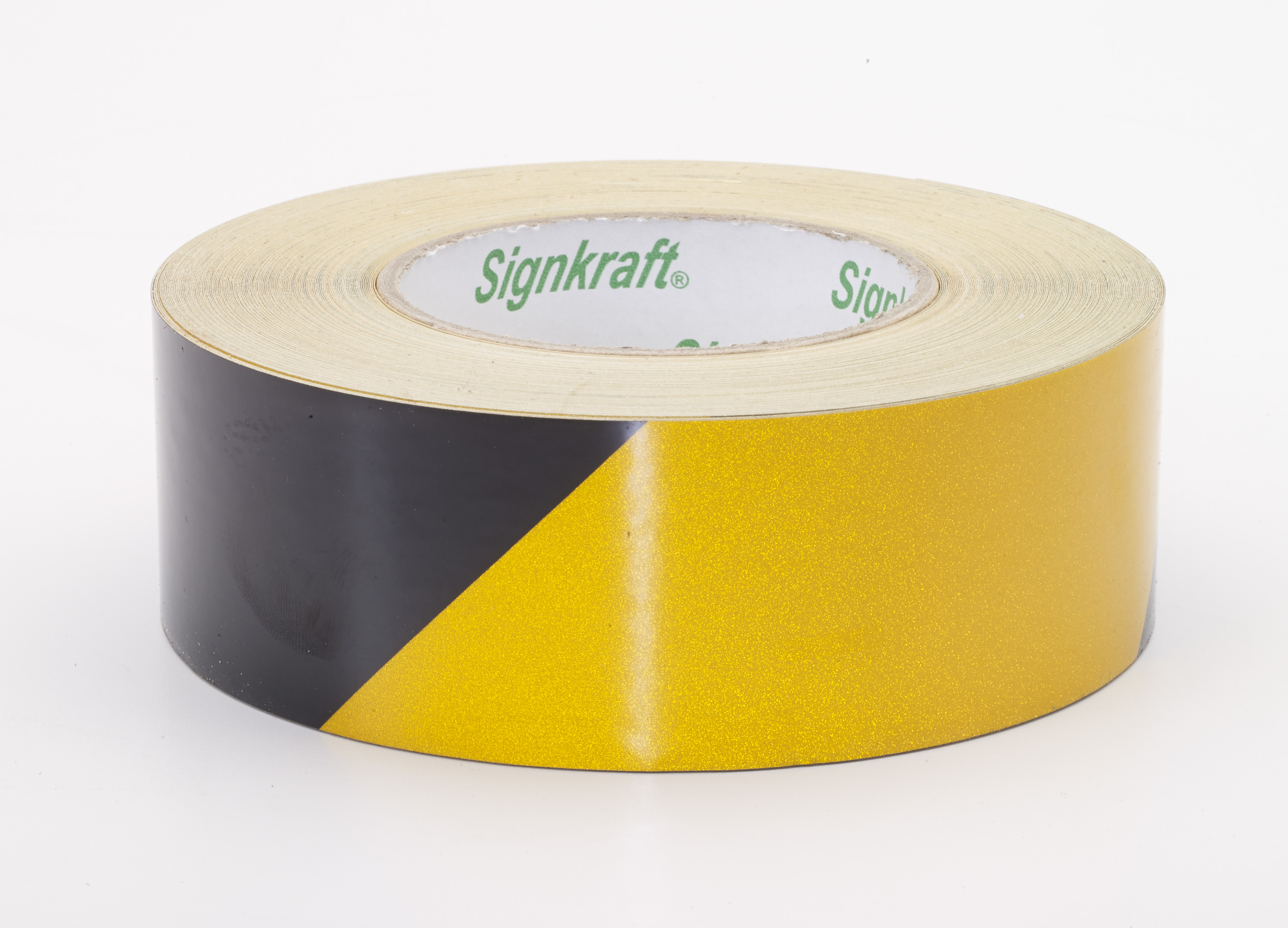 Reflective Hazard Stripe Adhesive Tape, 50 yds Length x 2" Width, Red/White