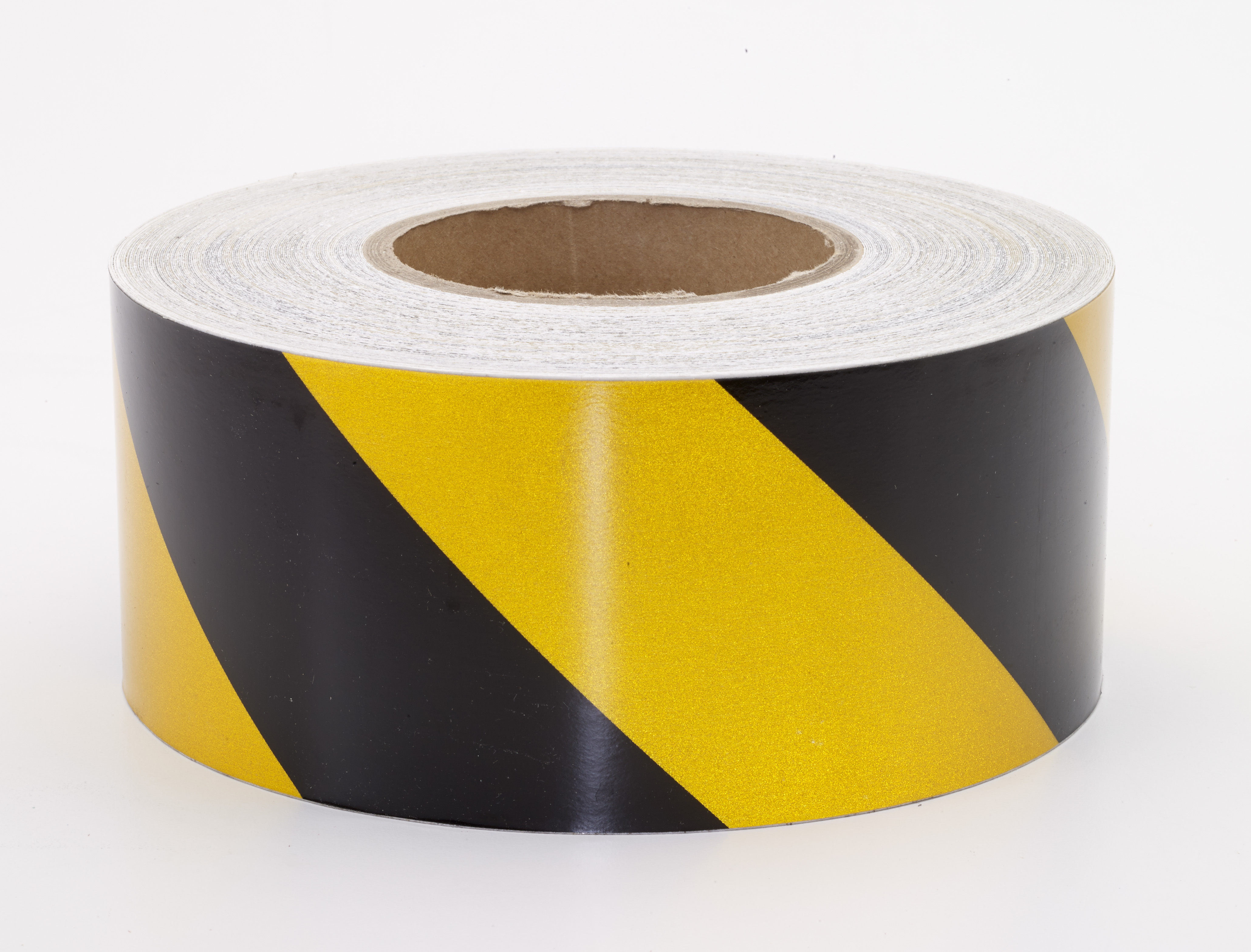 Reflective Hazard Stripe Adhesive Tape, 50 yds Length x 3" Width, Red/White