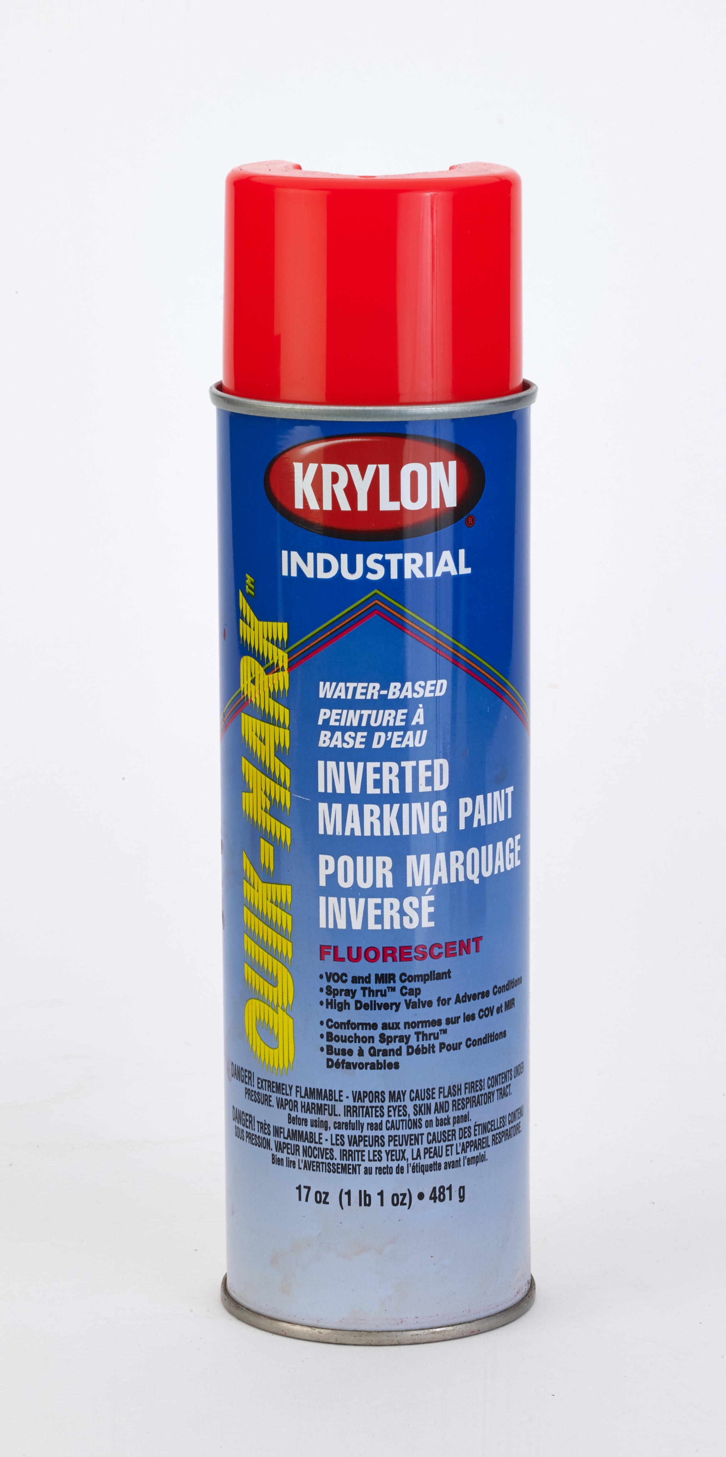 Waterbased Inverted Spray Paint Flo Red 3610, 20 oz, 12 PK MUTUAL