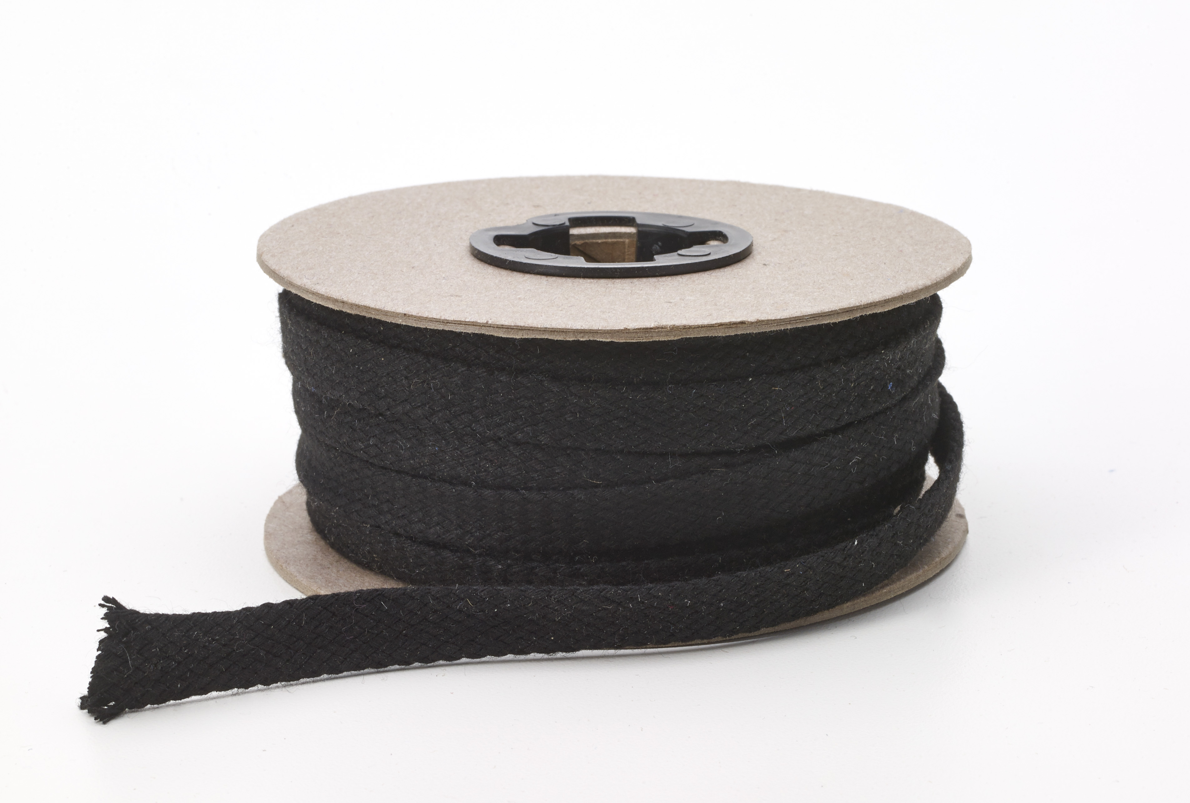 Flat draw cord, 1/2" Wide, 15 yds, Black