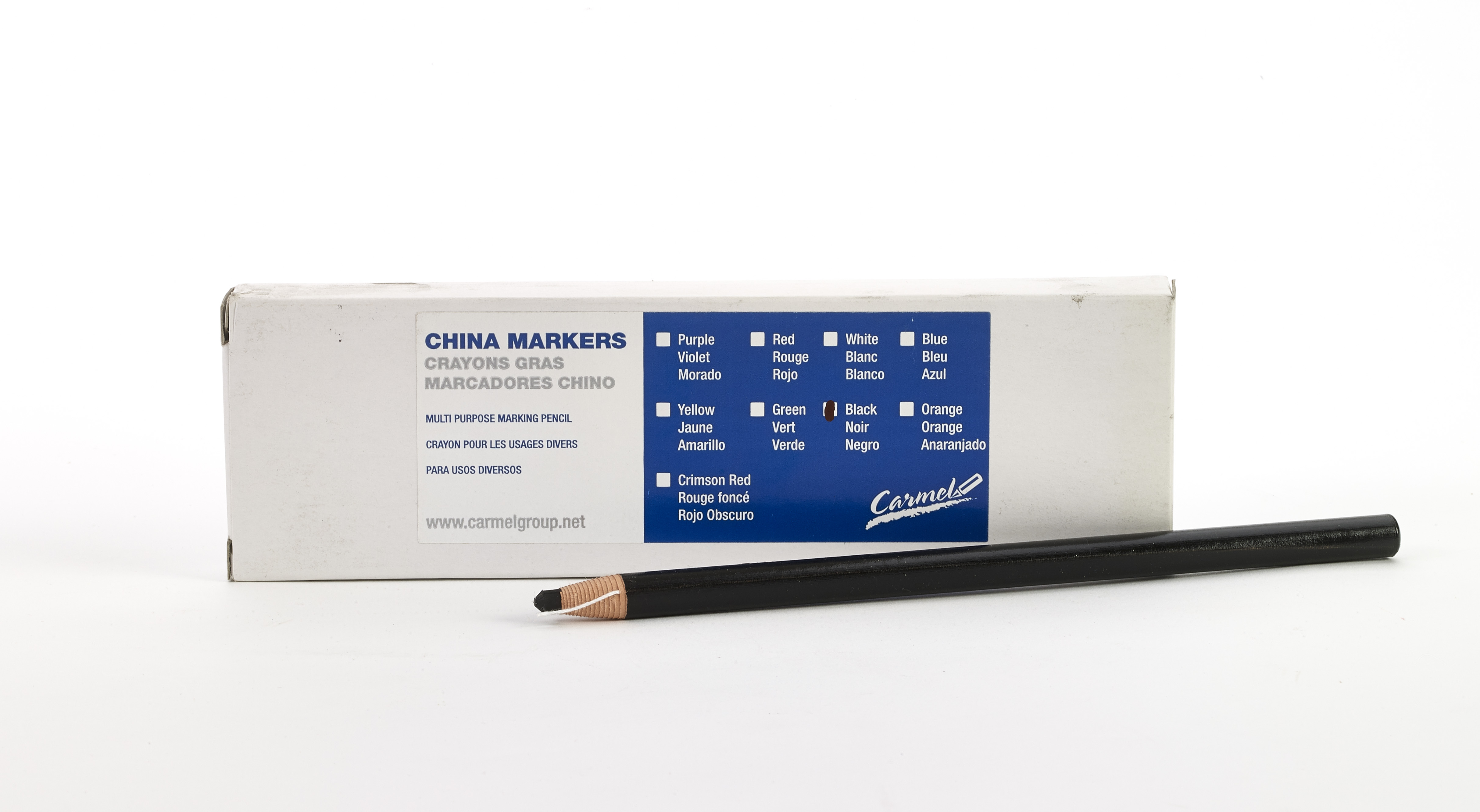 PeelOff MultiPurpose China Marker Pencils, Black (Pack of 12)