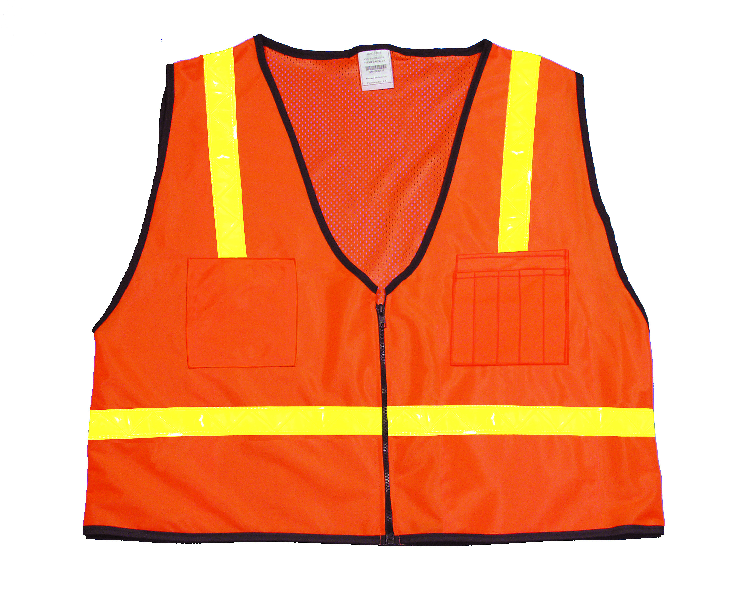 High Visibility Polyester Mesh Back ANSI Class 1 Surveyor Safety Vest