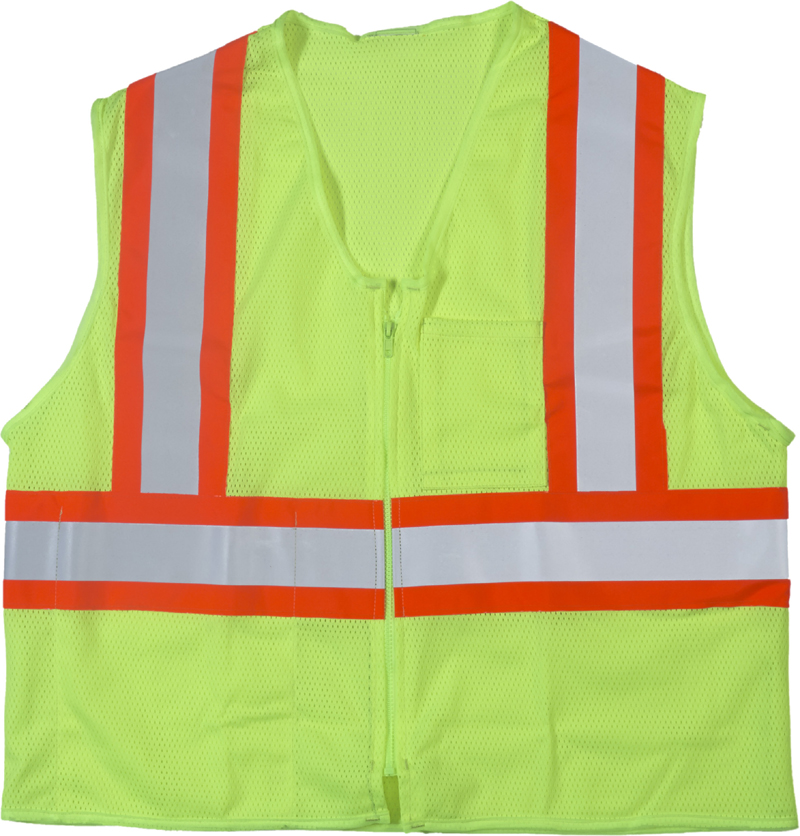 High Visibility ANSI Class 2 Safety Vest with 1 Outside and 1 Inside ...