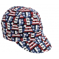 00210-00000-0008, Kromer Red White Blue USA Style Welder Cap, Cotton, Length 5, Width 6, Mega Safety Mart