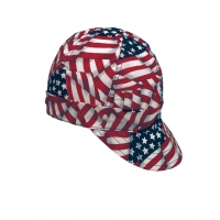 00336-00000-6875, Kromer USA Flag Style Welder Cap 6 7/ 8, Cotton, Length 5, Width 6, Mega Safety Mart