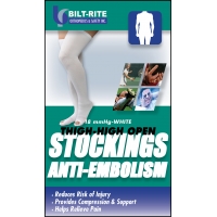 10-73000, Anti-Embolism Stockings Thigh High Open White, Mega Safety Mart