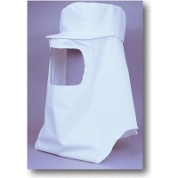 13910, Cotton Painter's Dust Hood with Large Clear Plastic Insert, 12 in. Length, White, Mega Safety Mart