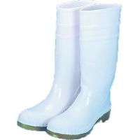 16 in. PVC Work Boot Over The Sock, White Steel Toe, Size 13