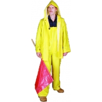 14505-0-5, PVC/Polyester 3 Piece Rainsuit, 0.35 mm, XX-Large, Mega Safety Mart