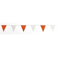 Pennant Banner Flags, 60 ft., Orange/White (Pack of 10)