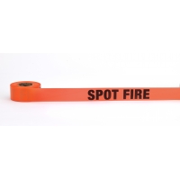 16003-375-150, Flagging Tape Printed Spot Fire, 1-1/2 x 50 YDS, Glow Orange (Pack of 9), Mega Safety Mart