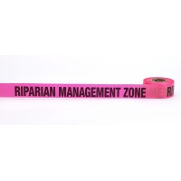 16003-675, Flagging Tape Printed Riparian Management Zone, 1-1/2 x 50 YDS, Glow Pink (Pack of 9), Mega Safety Mart