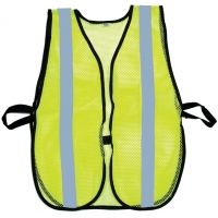 16304-53-1000, Lime Soft Mesh Safety Vest - 1 Silver Reflective, MutualIndustries