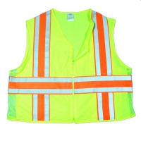 16343-0-4, High Visibility Polyester ANSI Class 2 Deluxe Dot Mesh Safety Vest with Pockets, X-Large, Lime, Mega Safety Mart
