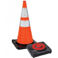 17731-3-28, 28 ORANGE COLLAPS CONE RUBBER BASE 3PK, Mega Safety Mart