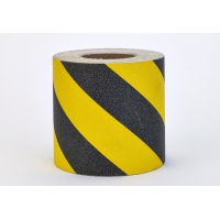 17796-0-6000, High Quality Non-Skid Hazard Stripe Abrasive Tape, 60' Length x 6 Width, Yellow/Black, Mega Safety Mart