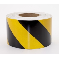 Reflective Hazard Stripe Adhesive Tape, 50 yds Length x 4' Width, Red/White