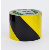 Polypropylene Laminated 'Super Tuff' Hazard Stripe Tape, 3' x 18 yd., Yellow/Black Stripe (Pack of4)