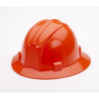Polyethylene Ratchet Suspension Full Brim Hard Hat, Orange