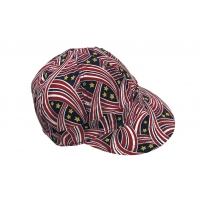 7358-0-0, Kromer Welder Cap, Cotton, Length 5 in, Width 6 in- 1size, Red White and Blue Ribbon, Mega Safety Mart