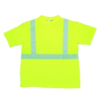 96001-0-102, ANSI Class 2 Durable Flame Retardant T-Shirt, Lime, Medium, Mega Safety Mart