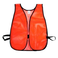 M16300-1, High Visibility Soft Poly Mesh Plain Safety Vest, Orange, Mega Safety Mart