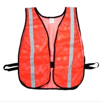 M16300-53-1000, High Visibility Soft Poly Mesh Safety Vest with 1 Silver Reflective Stripe, Orange, Mega Safety Mart