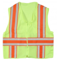 M16343-0-7, High Visibility Polyester ANSI Class 2 Deluxe Dot Mesh Safety Vest with Pockets, 4X-Large, Lime, Mega Safety Mart