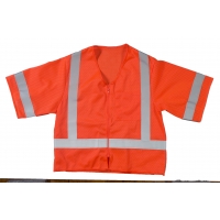 M17110-45-3, High Visibility ANSI Class 3 Mesh Safety Vest with Zipper Closure and Pockets, Large/X-Large, Orange, Mega Safety Mart