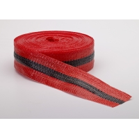 Woven Barricade Tape, 50 yds Length X 2' Width, Black on Red