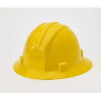 M50210-41, Polyethylene Ratchet Suspension Full Brim Hard Hat, Yellow, Mega Safety Mart