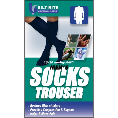 10-72100, Men's Trouser Socks -15-20 mmHg Black, Mega Safety Mart