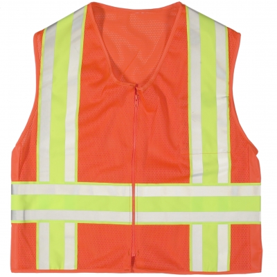 Lime 2X-Large Mutual 16343 High Visibility Polyester ANSI Class 2 Deluxe Dot Mesh Safety Vest with Pockets 