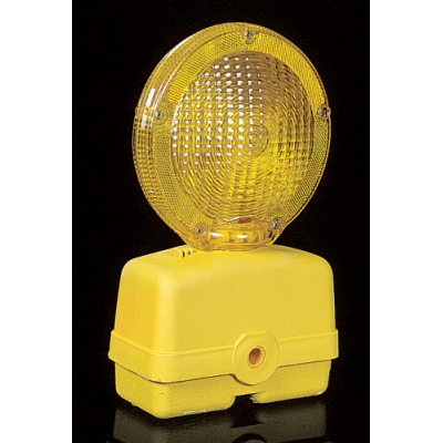 17739, Traffic Barricade Flasher with 7 in. Polycarbonate Fresnel Lens, Yellow, Mutual Industries