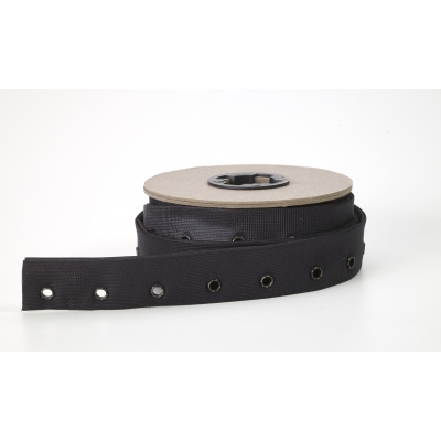 7210-9999-6, Eyelet side seam lacing tape - 6 yards, Black, Mutual Industries
